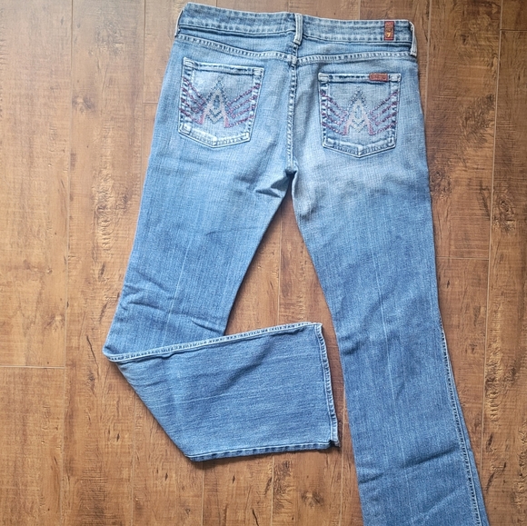 7 For All Mankind Bootcut Denim Jeans Size 30 Blue - Picture 3 of 15